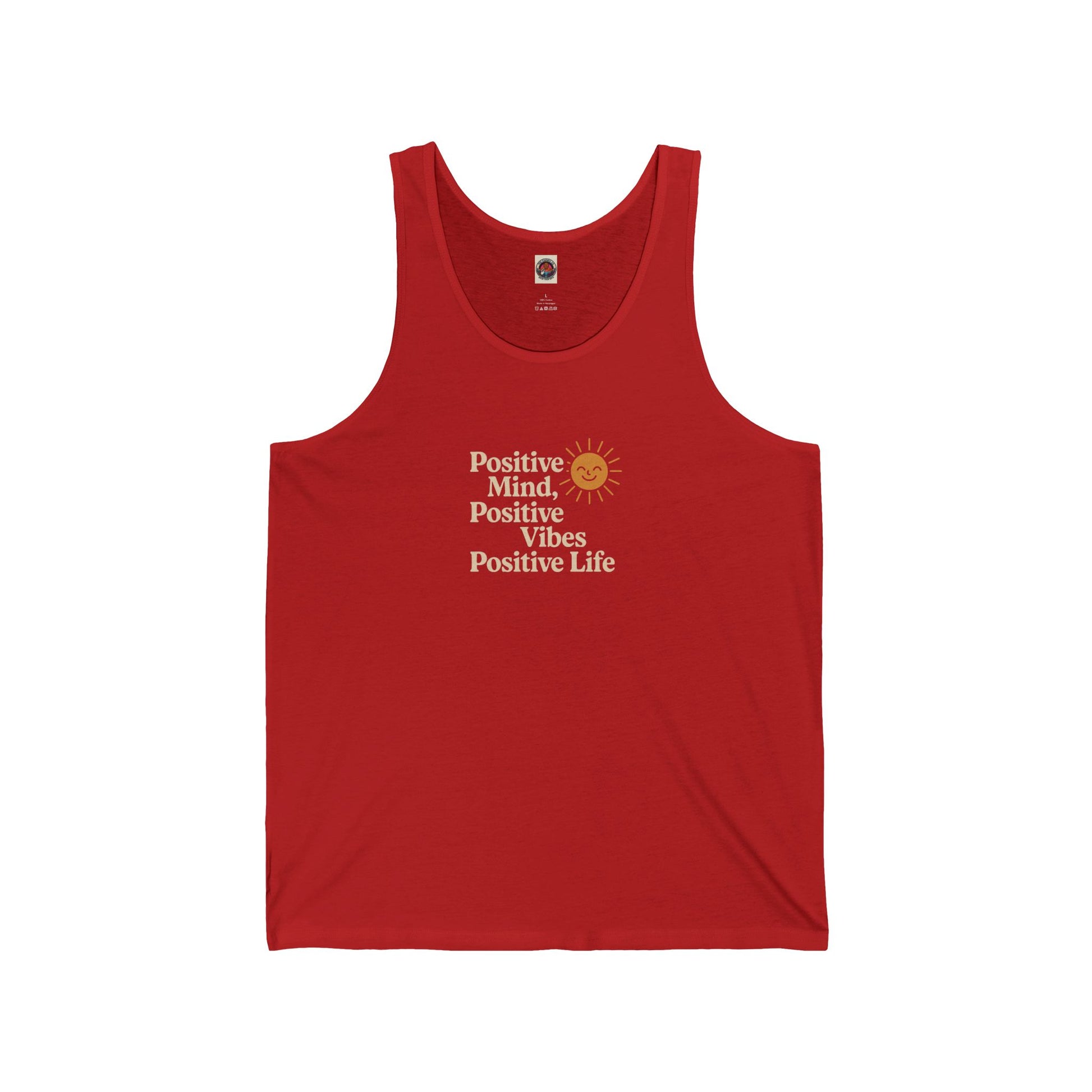 Positive Vibes Unisex Jersey Tank - Inspirational Summer Top, Workout Shirt, Gift for Friends, Casual Wear, Affirmation Apparel